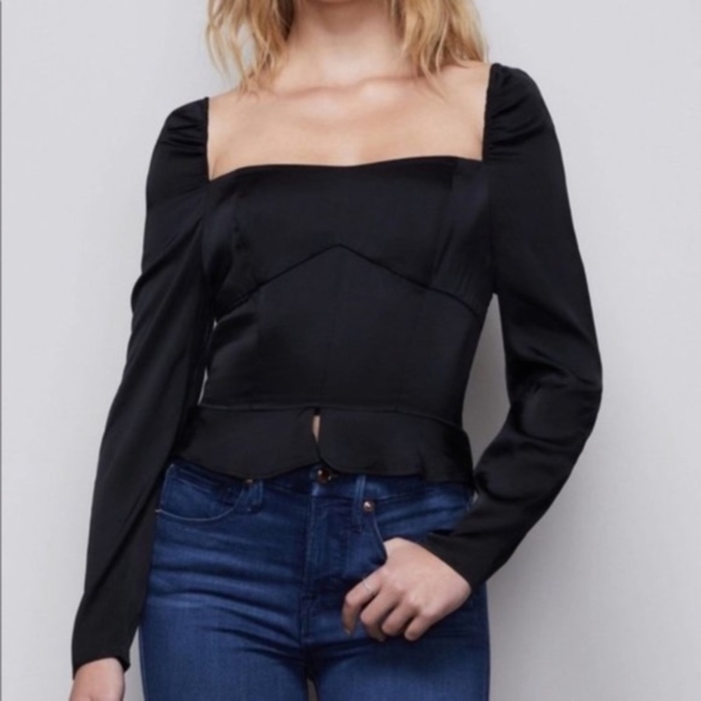 Good American Satin Corset Top NWT